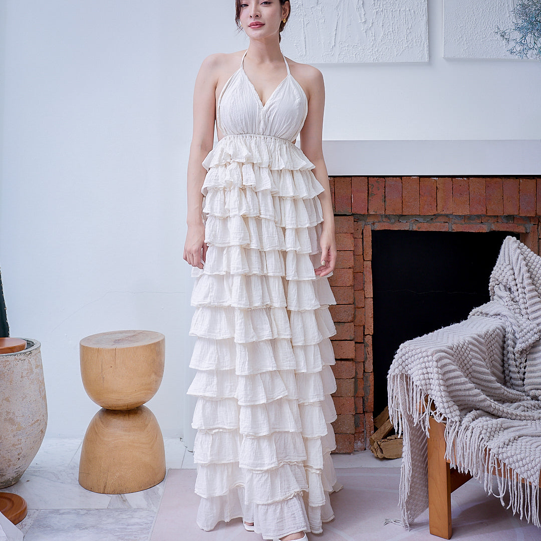 Ethereal Ruffle Maxi Dress