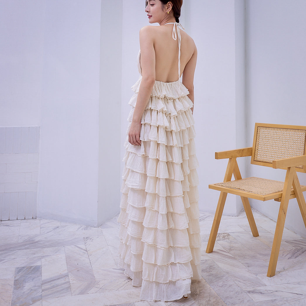 Ethereal Ruffle Maxi Dress