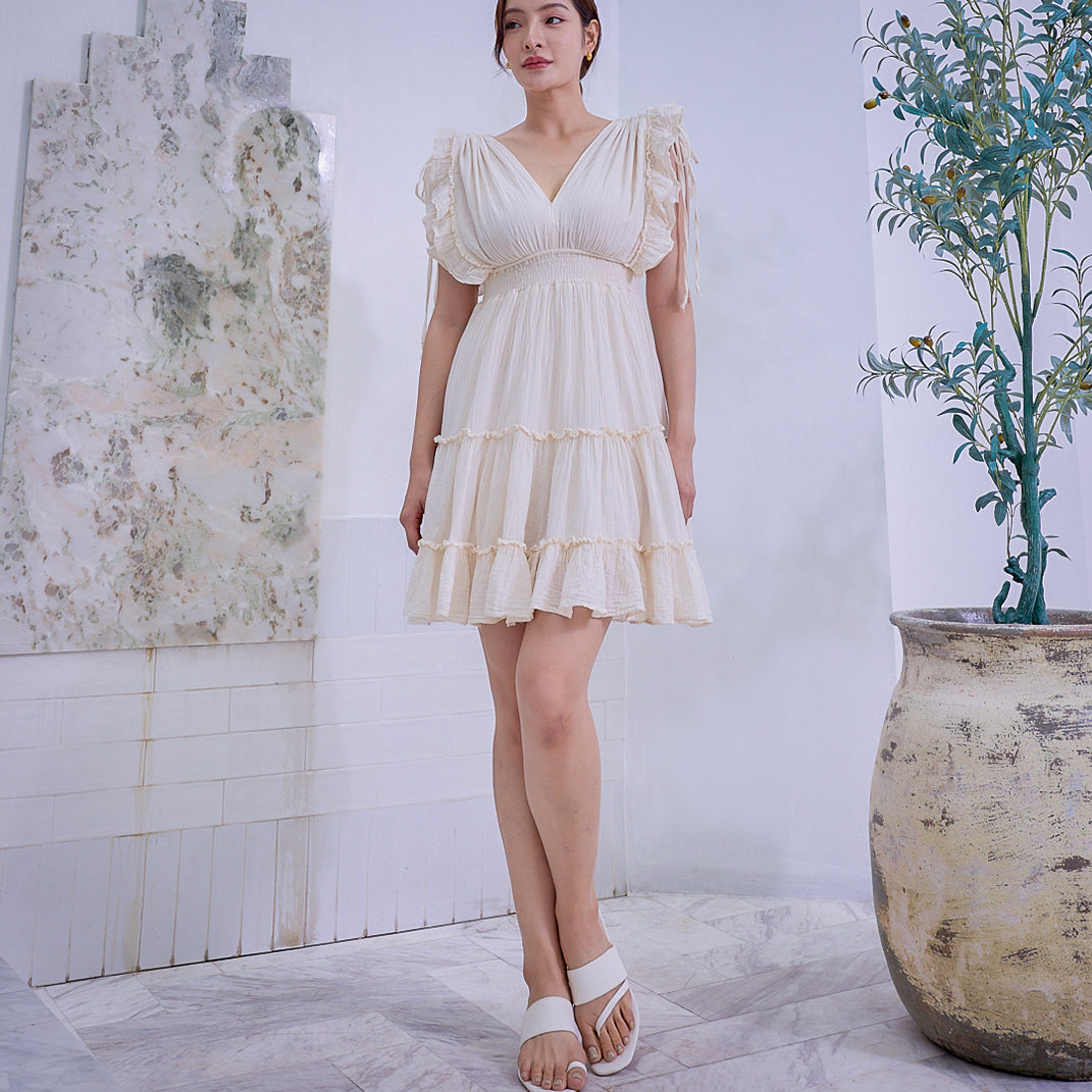 Ruffle Sleeve Mini Dress