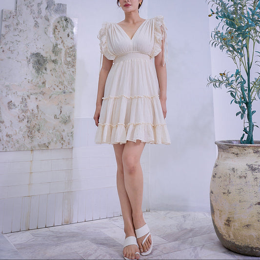 Ruffle Sleeve Mini Dress