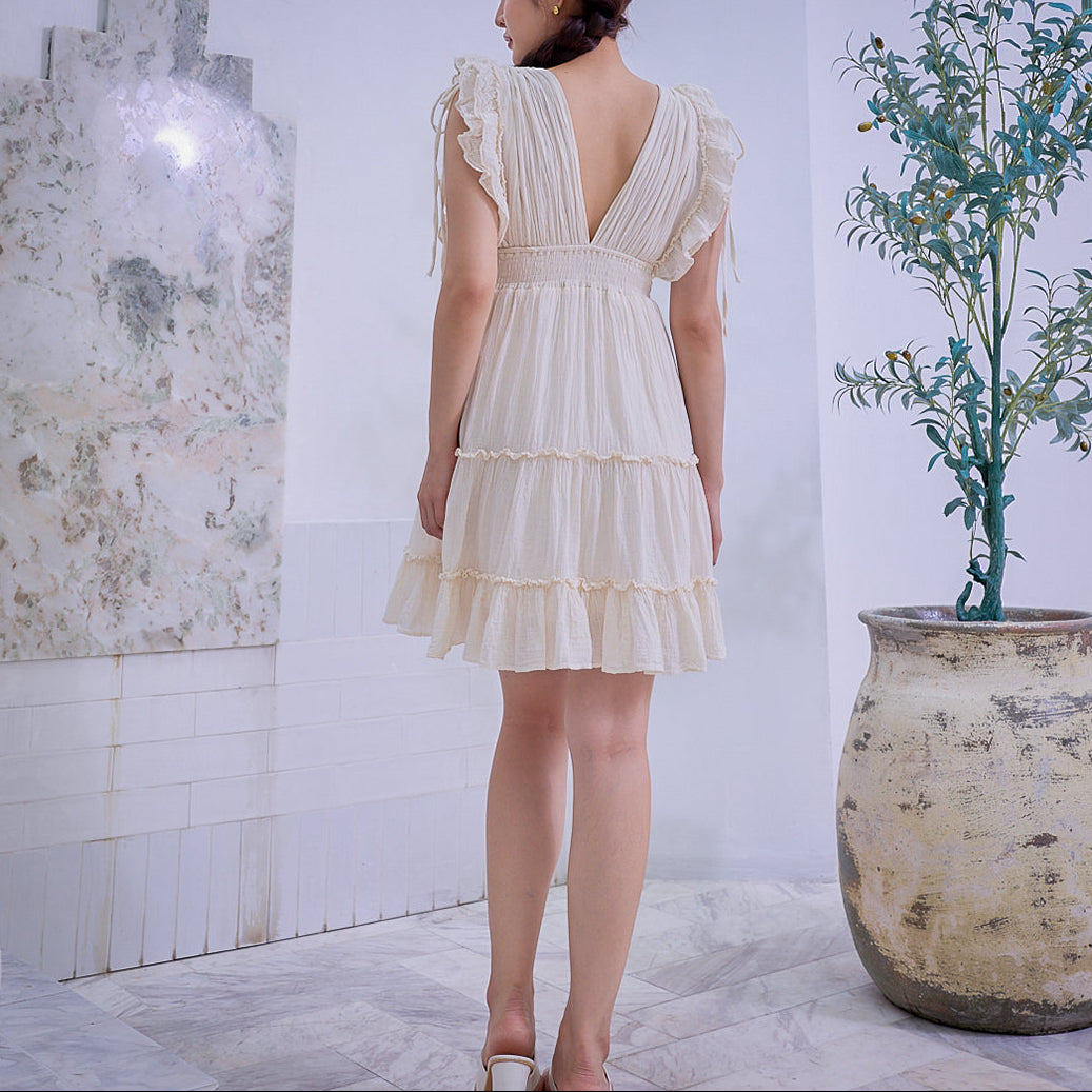 Ruffle Sleeve Mini Dress