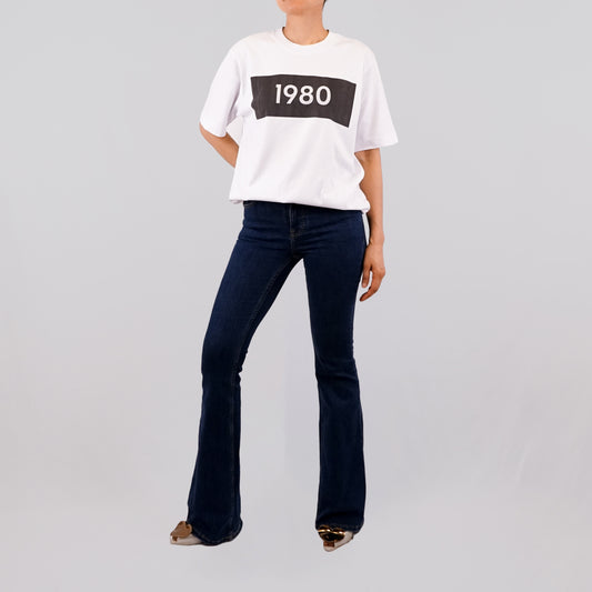 1980 White Organic Relaxed T-Shirt
