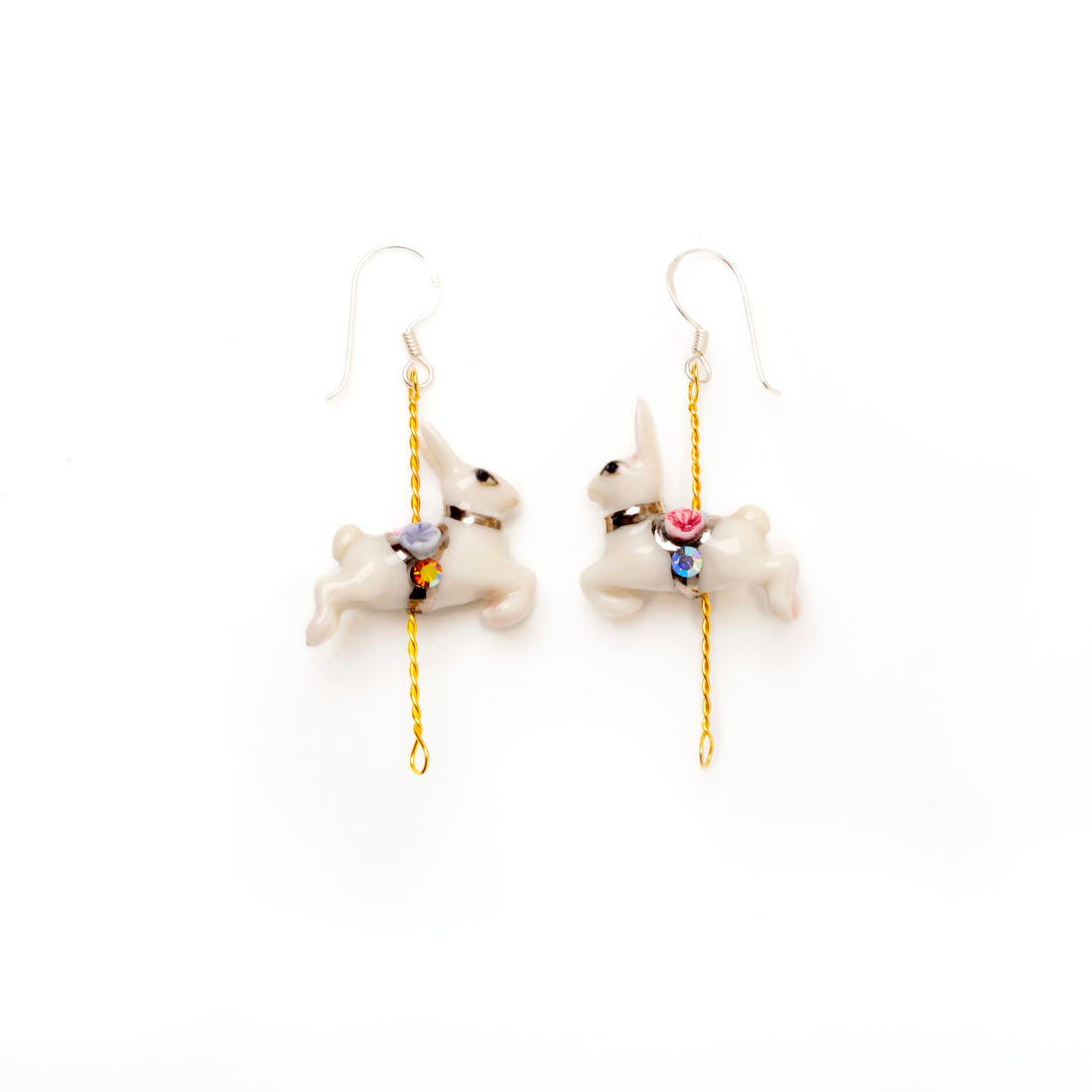 Porcelain Rabbit Drop Earrings