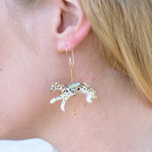 Porcelain Cheetah earrings