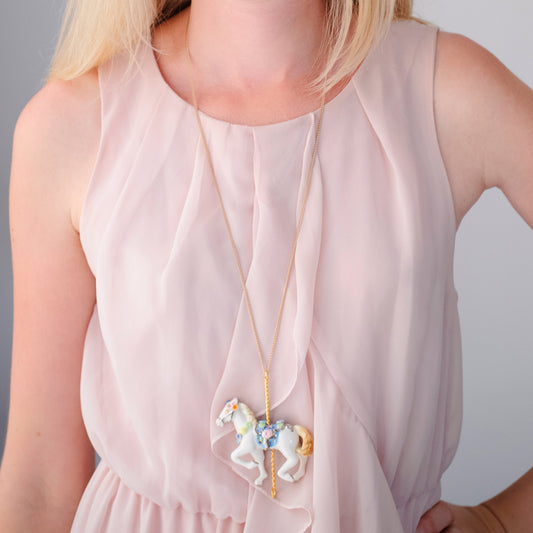 Porcelain Horse Pendant