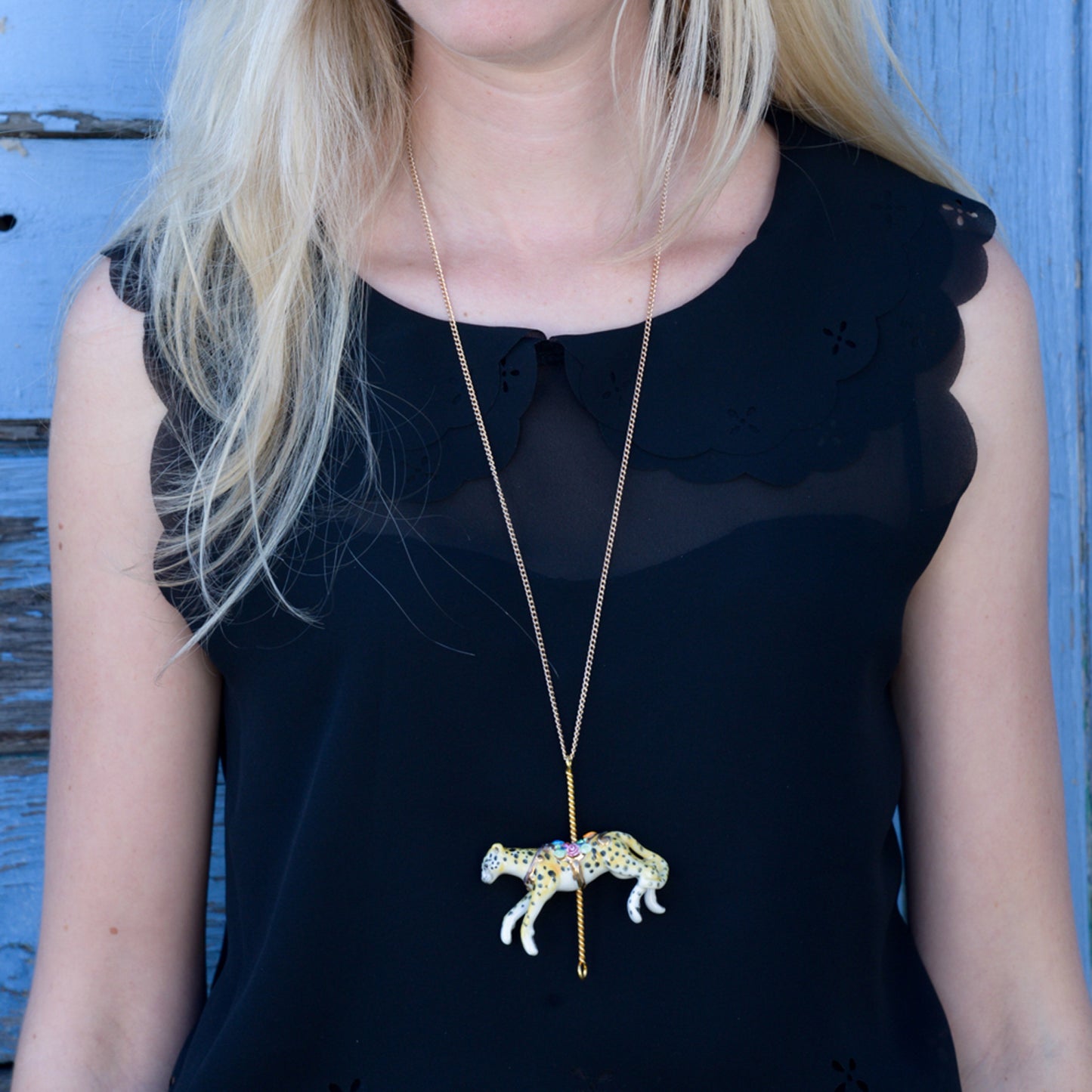 Porcelain Cheetah Pendant