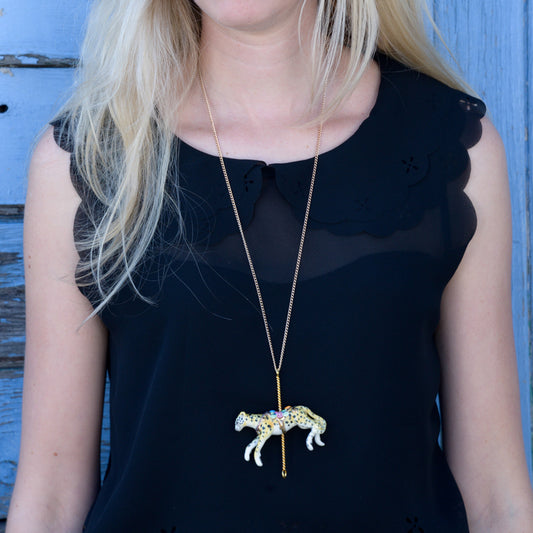 Porcelain Cheetah Pendant