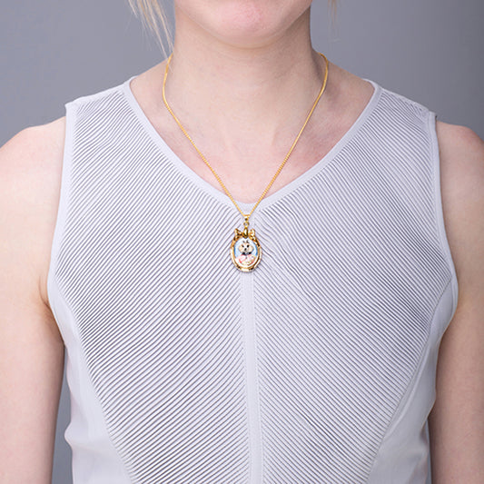 Little Lord Crispin Dachshund Dog Portrait  Necklace