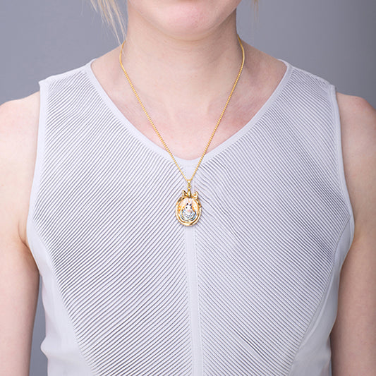 Cottontail Bunny Portrait Pendant Necklace