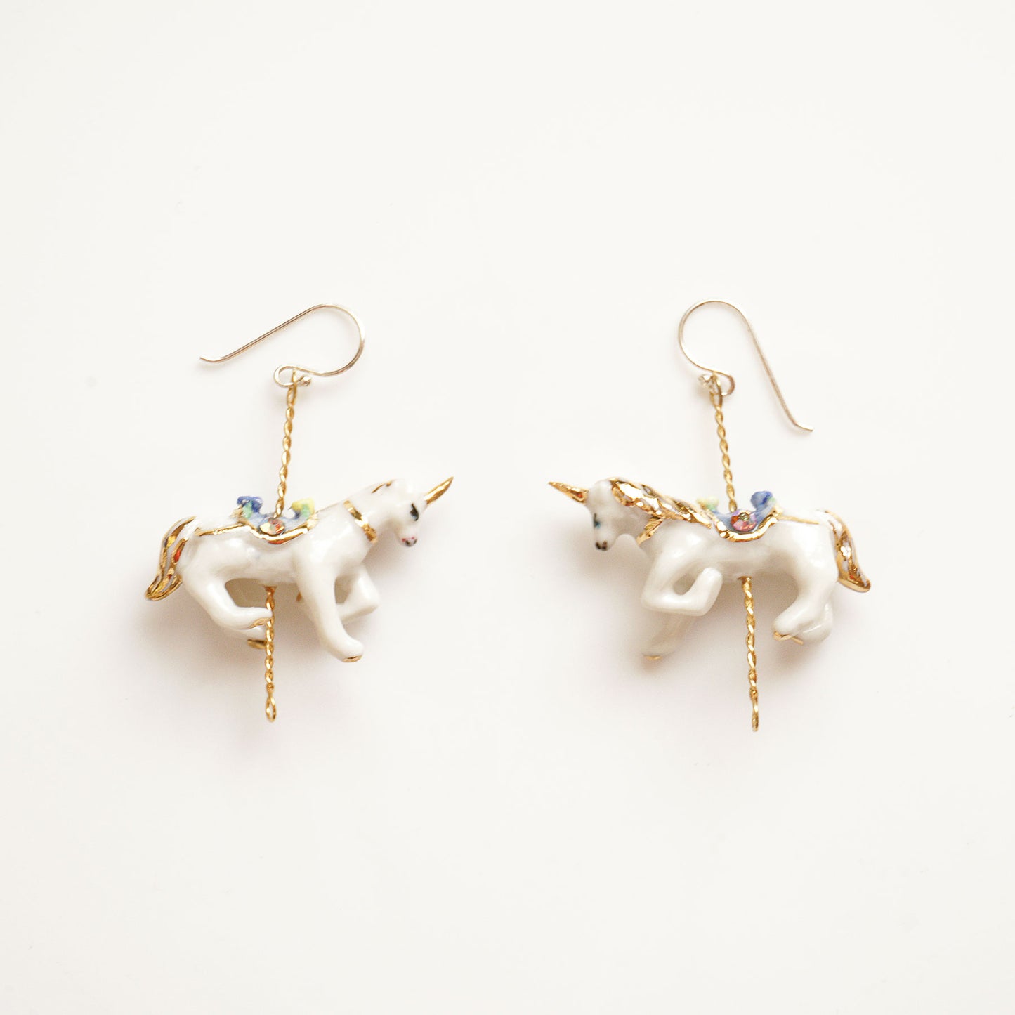 Porcelain Unicorn Drop Earrings