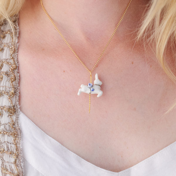 Small Porcelain Rabbit Pendant
