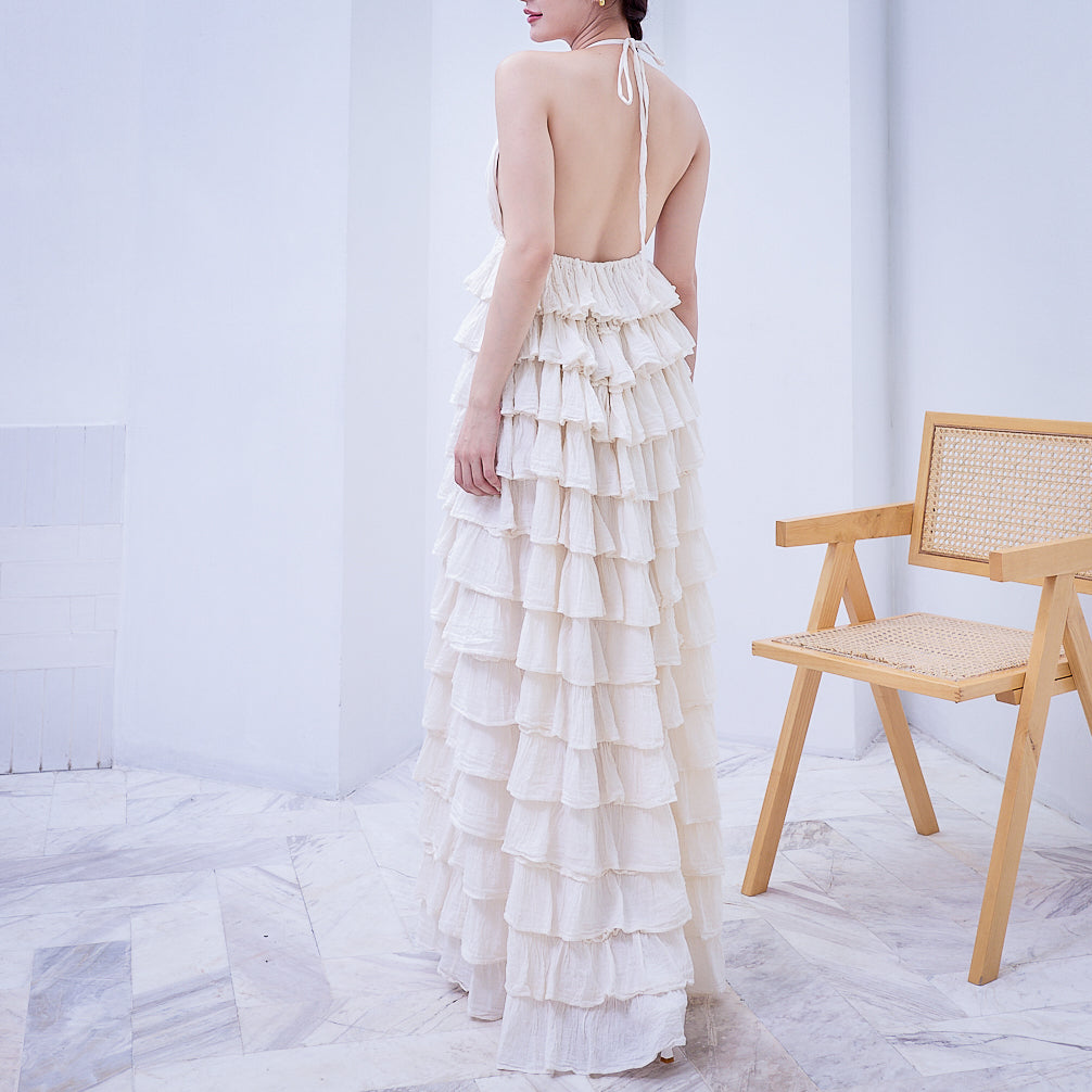 Ethereal Ruffle Maxi Dress