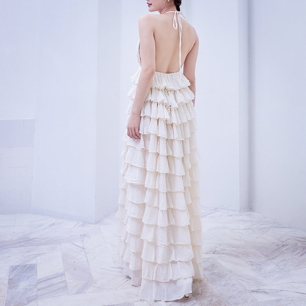 Ethereal Ruffle Maxi Dress