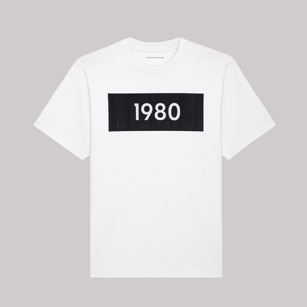 1980 White Organic Relaxed T-Shirt