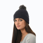 Black Knit Hat Pom Pom