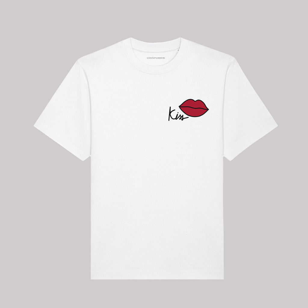 Kiss White Organic Relaxed T-Shirt