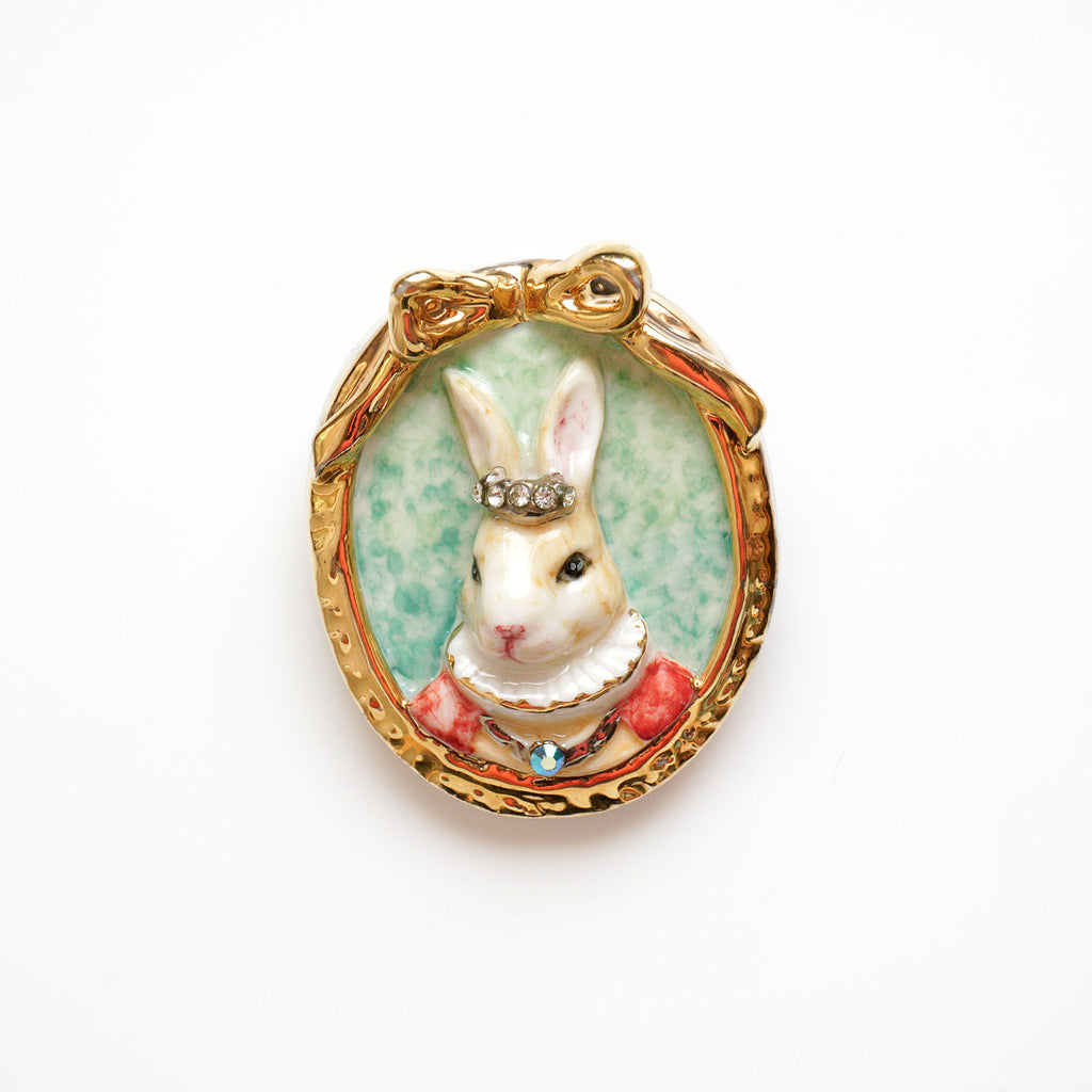 Princess Butterscotch Rabbit Portrait Brooch