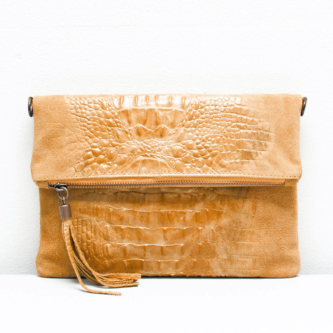 Tan Orange Clutch Bag