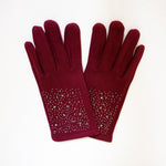 Burgundy Star Gloves